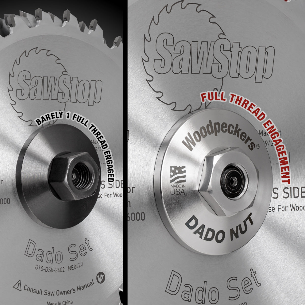 Woodpeckers Dado Nut suits SawStop Table Saws DADONUT-SS