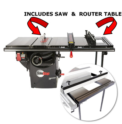 SawStop Professional Cabinet Saw & Router Table with 36” T Glide Fence